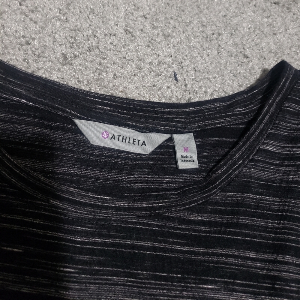 Athleta Avenues Long Sleeve Ruched Dress Mottled Gray Heather Casual Athleisure - Picture 5 of 10